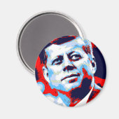 Pop Art JFK John F. Kennedy Red Blue Magneet (Voorkant / Achterkant)