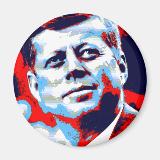 Pop Art JFK John F. Kennedy Red Blue Magneet (Voorkant)