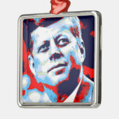 Pop Art JFK John F. Kennedy Red Blue Metalen Ornament (Links)