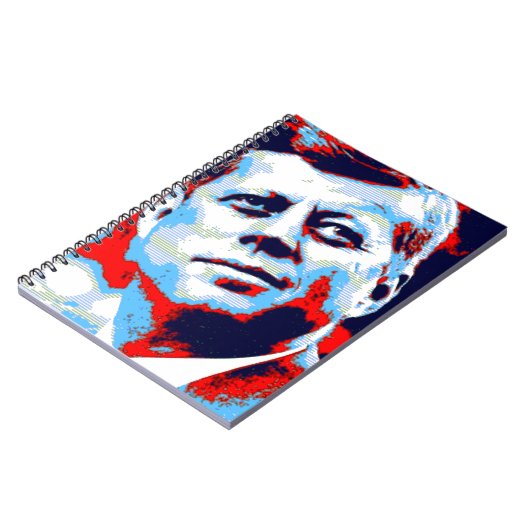 Pop Art JFK John F. Kennedy Red Blue Notitieboek (Linkerzijde)