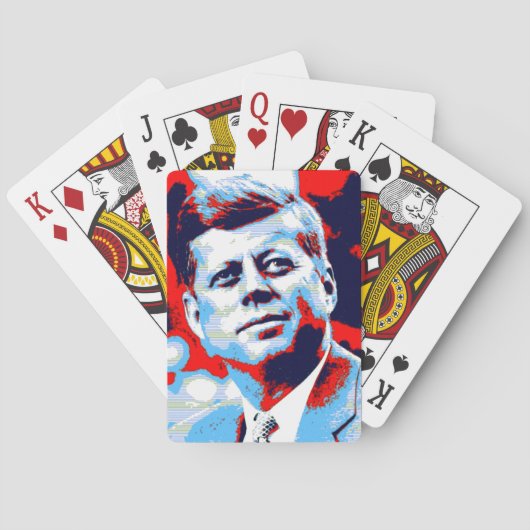 Pop Art JFK John F. Kennedy Red Blue Pokerkaarten (Achterkant)