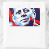 Pop Art JFK John F. Kennedy Red Blue Rechthoekige Sticker (Tas)