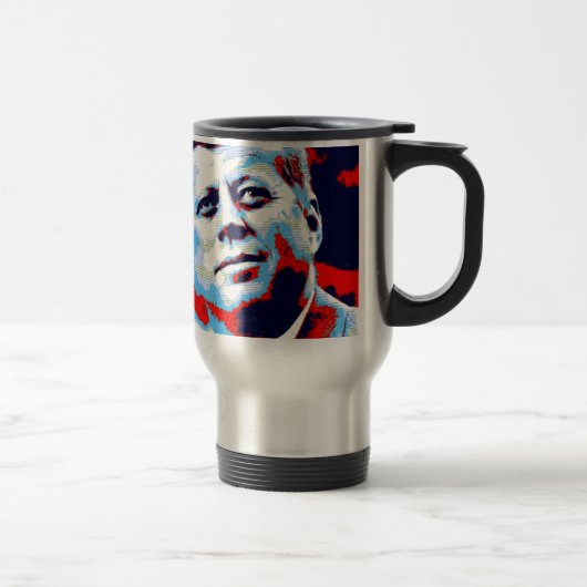 Pop Art JFK John F. Kennedy Red Blue Reisbeker (Rechts)