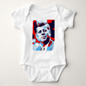 Pop Art JFK John F. Kennedy Red Blue Romper (Voorkant)