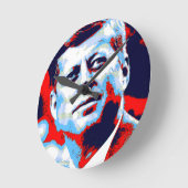 Pop Art JFK John F. Kennedy Red Blue Ronde Klok (Hoek)