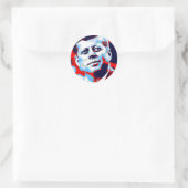 Pop Art JFK John F. Kennedy Red Blue Ronde Sticker (Tas)