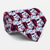 Pop Art JFK John F. Kennedy Red Blue Stropdas (Opgerold)