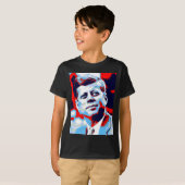 Pop Art JFK John F. Kennedy Red Blue T-shirt (Voorkant volledig)