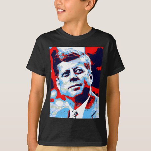 Pop Art JFK John F. Kennedy Red Blue T-shirt (Voorkant)