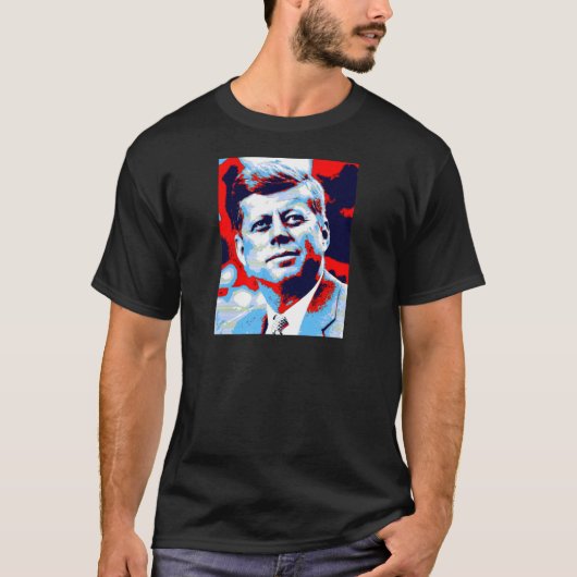 Pop Art JFK John F. Kennedy Red Blue T-shirt (Voorkant)