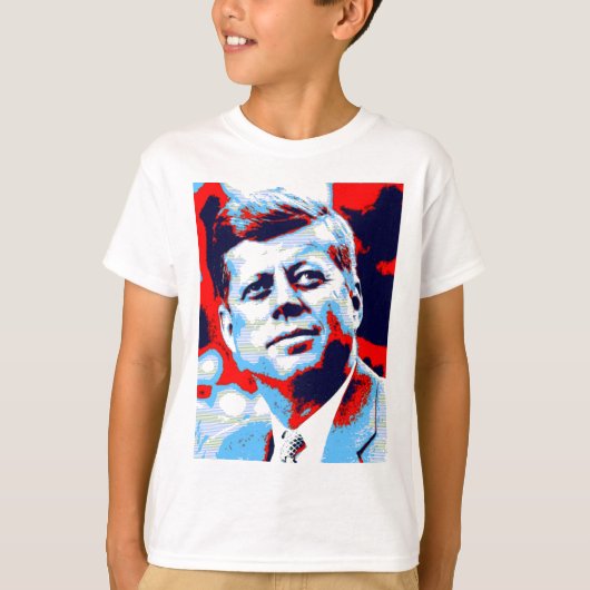 Pop Art JFK John F. Kennedy Red Blue T-shirt (Voorkant)