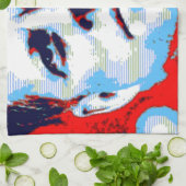 Pop Art JFK John F. Kennedy Red Blue Theedoek (Gevouwen)