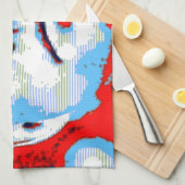 Pop Art JFK John F. Kennedy Red Blue Theedoek (Quarter Fold)