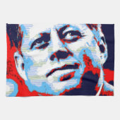 Pop Art JFK John F. Kennedy Red Blue Theedoek (Horizontaal)