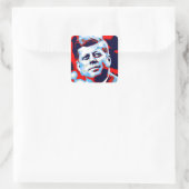 Pop Art JFK John F. Kennedy Red Blue Vierkante Sticker (Tas)