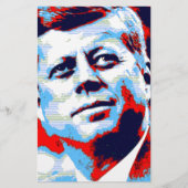 Pop Art JFK John F. Kennedy Rood Blauw Briefpapier (Voorkant)