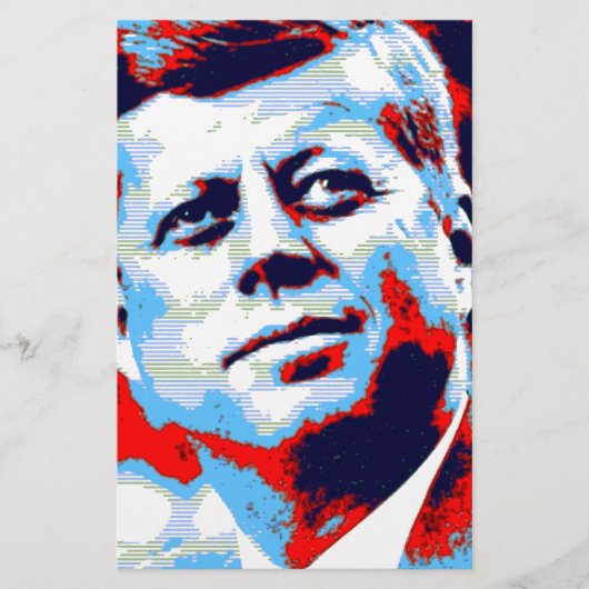 Pop Art JFK John F. Kennedy Rood Blauw Briefpapier (Voorkant)