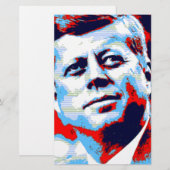 Pop Art JFK John F. Kennedy Rood Blauw Briefpapier (Voorkant / Achterkant)