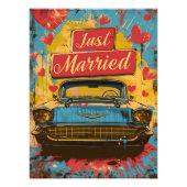 Pop Art: Just Married Retro Foto Afdruk (Voorkant)