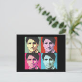 Pop Art Justin Trudeau - Volledige grootte -.png Briefkaart (Staand voorkant)