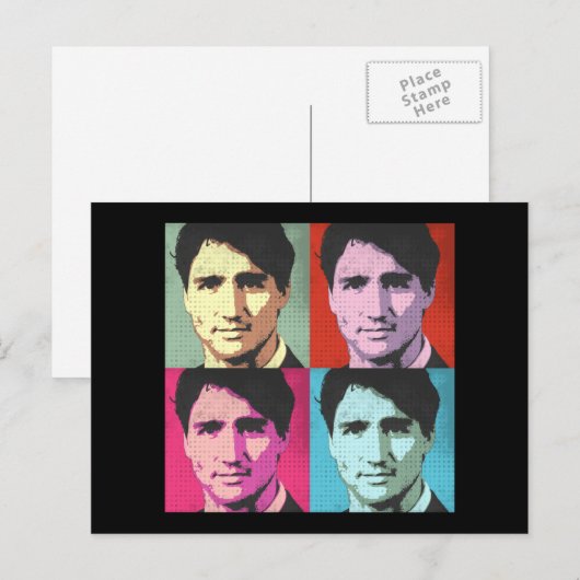 Pop Art Justin Trudeau - Volledige grootte -.png Briefkaart (Voorkant / Achterkant)