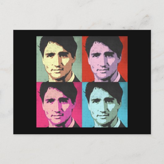 Pop Art Justin Trudeau - Volledige grootte -.png Briefkaart (Voorkant)