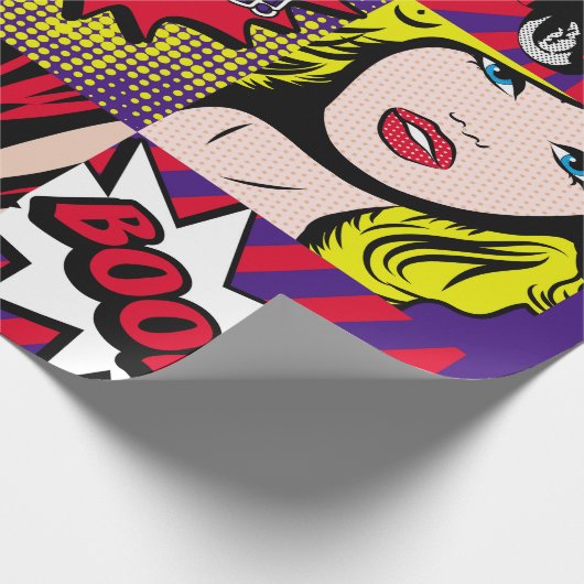 Pop art Kaart Illustrationart, pop, mooi, komiek,d Cadeaupapier (Hoek)