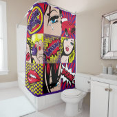 Pop art Kaart Illustrationart, pop, mooi, komiek,d Douchegordijn (In situ)