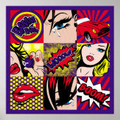 Pop art Kaart Illustrationart, pop, mooi, komiek,d Poster (Voorkant)