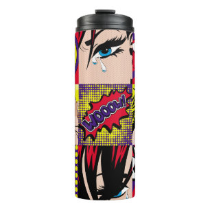 Pop art Kaart Illustrationart, pop, mooi, komiek,d Thermosbeker