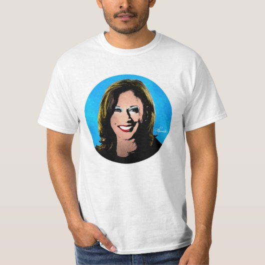 POP ART KAMALA HARRIS PORTRAIT T-SHIRT (Voorkant)