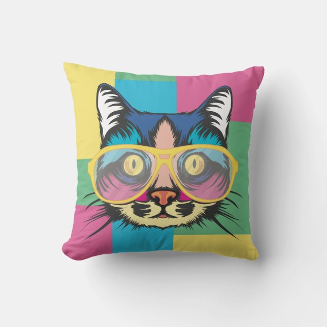 Pop Art Kat Kussen (Voorkant)