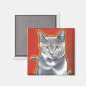 Pop Art Kat Magnent Magneet (Voorkant / Achterkant)