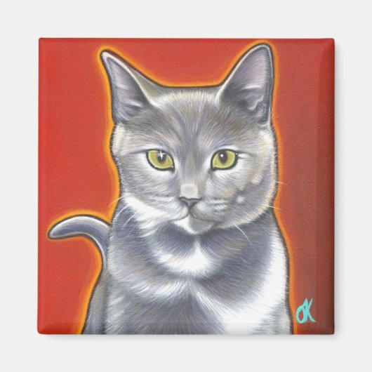 Pop Art Kat Magnent Magneet (Voorkant)