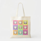Pop Art Kawaii Cat Emoji Mix Tote Bag (Voorkant)