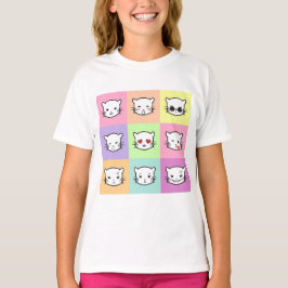 Pop Art Kawaii Cat Emoji T-shirt