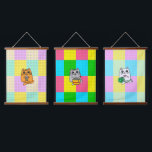 Pop Art Kawaii Cat met Boba Tea, Ramen en ambachte Hangend Wandkleed<br><div class="desc">Als je van borrelthee houdt,  Ramen Noodles en kraken,  naaien of breien,  dan is dit een schattige trio kunst voor je!</div>