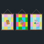 Pop Art Kawaii Cat met Boba Tea, Ramen en ambachte Hangend Wandkleed<br><div class="desc">Als je van borrelthee houdt,  Ramen Noodles en kraken,  naaien of breien,  dan is dit een schattige trio kunst voor je!</div>