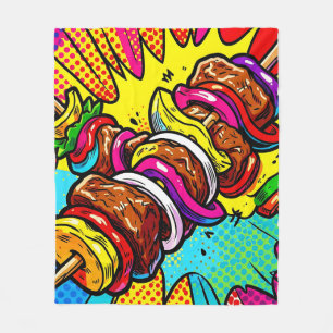 Pop Art Kebabexplosie Fleece Deken