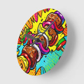 Pop Art Kebabexplosie Ronde Klok (Hoek)