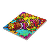 Pop Art Kebabexplosie Tegeltje (Zijkant)