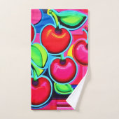 Pop Art Kersenexplosie Bad Handdoek (Handdoek)