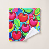 Pop Art Kersenexplosie Bad Handdoek (Wasdoekje)