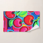 Pop Art Kersenexplosie Bad Handdoek (Handdoek)