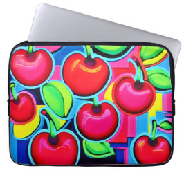 Pop Art Kersenexplosie Laptop Sleeve