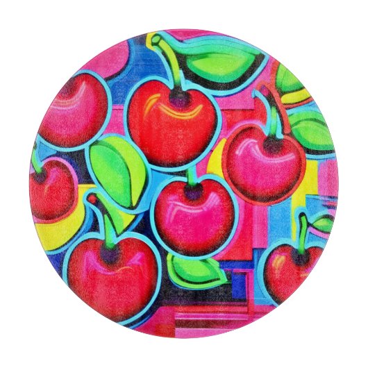 Pop Art Kersenexplosie Snijplank (Voorkant)