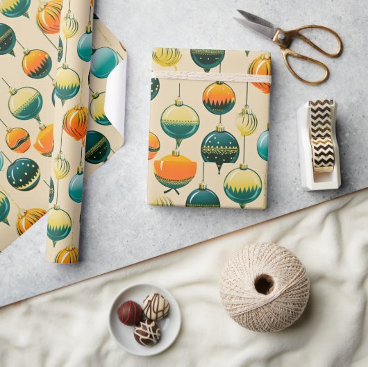 Pop Art Kerst Baubles inpakpapier (Crafts)