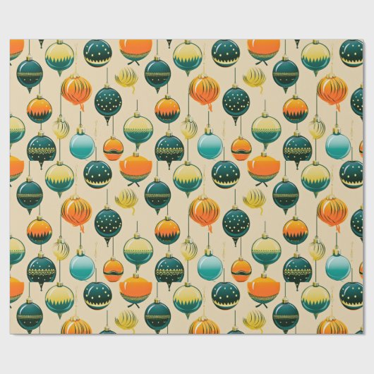 Pop Art Kerst Baubles inpakpapier (Vlak)