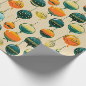 Pop Art Kerst Baubles inpakpapier (Hoek)