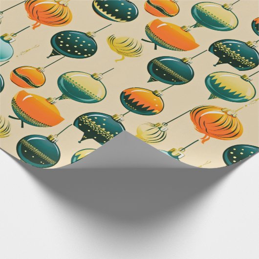 Pop Art Kerst Baubles inpakpapier (Hoek)